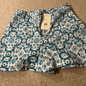 Womens Tyler Boe turquoise and white shorts
